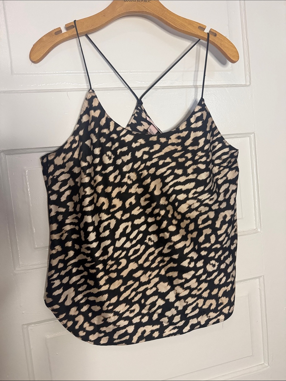 Victoria’s Secret Leopard Print Satin Cami Top - Black & Cream
